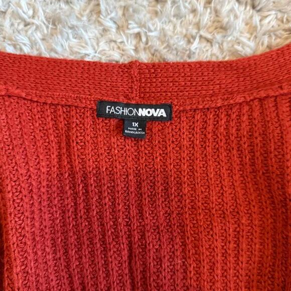 Burgundy Distressed Cardigan with Button Up front - Picture 7 of 7